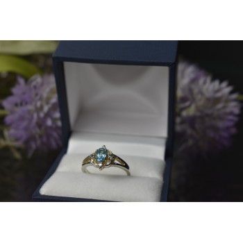 Sky Jewelry Серебряное кольцо с голубой Шпинелью 925 проба