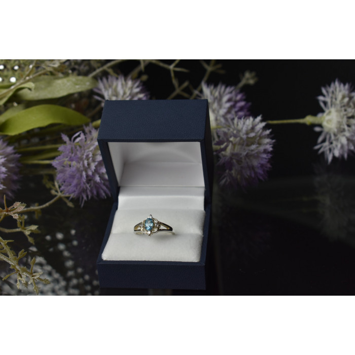 Sky Jewelry Серебряное кольцо с голубой Шпинелью 925 проба