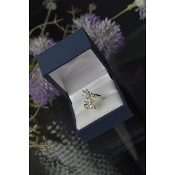 Sky Jewelry Серебряное кольцо 925 пробы с фианитами *Нежный Цветок*