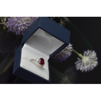 Sky Jewelry Серебряное кольцо 925 пробы с Розовым Топазом и фианитами