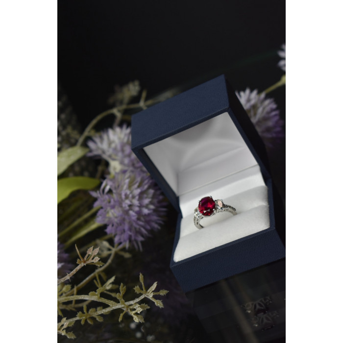 Sky Jewelry Серебряное кольцо 925 пробы с Розовым Топазом и фианитами