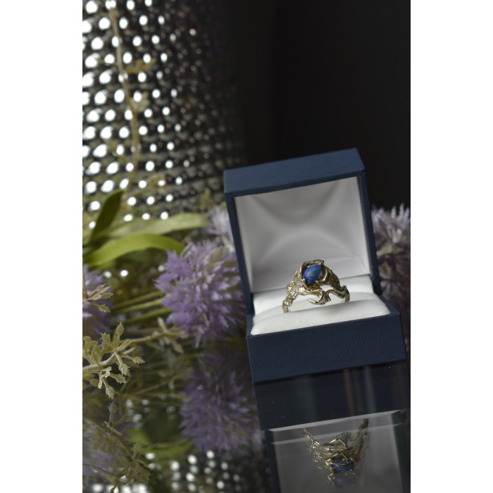 Sky Jewelry Винтажное серебряное кольцо с камнем Содалит