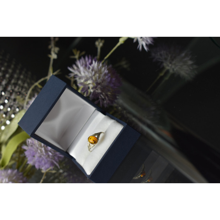 Sky Jewelry Серебряное кольцо с Янтарем