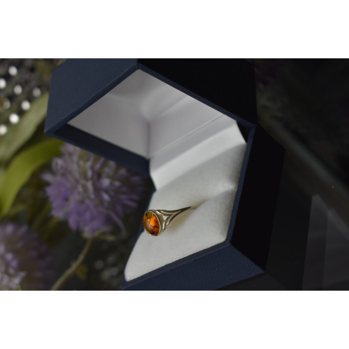 Sky Jewelry Серебряное кольцо с Янтарем