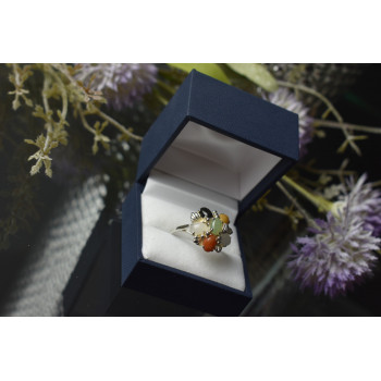 Sky Jewelry Серебряное кольцо 925 пробы с Поделочными Камнями