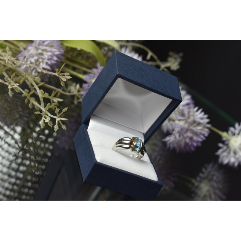 Sky Jewelry Серебряное кольцо 925 пробы с голубой Шпинелью