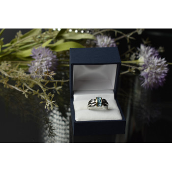 Sky Jewelry Серебряное кольцо 925 пробы с голубой Шпинелью