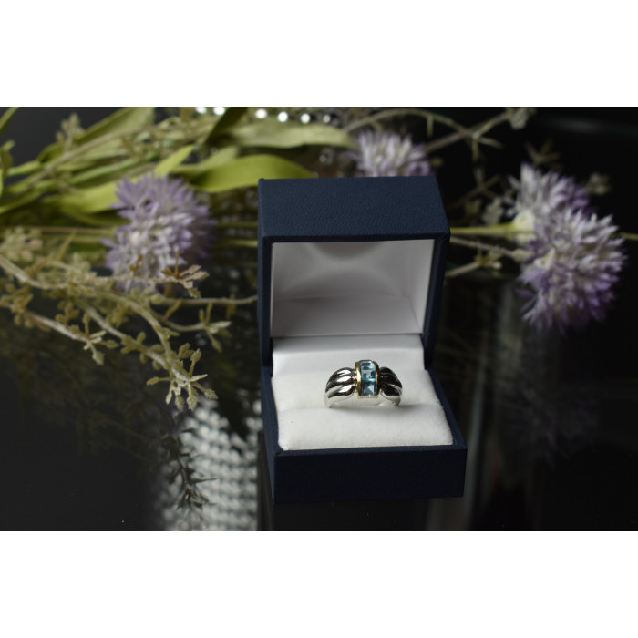 Sky Jewelry Серебряное кольцо 925 пробы с голубой Шпинелью