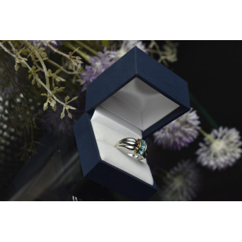 Sky Jewelry Серебряное кольцо 925 пробы с голубой Шпинелью