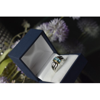 Sky Jewelry Серебряное кольцо 925 пробы с голубой Шпинелью