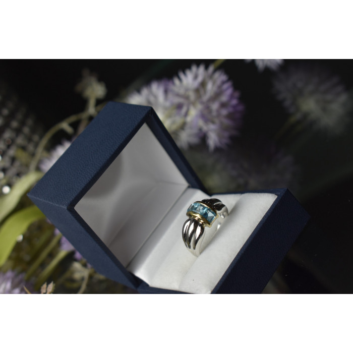 Sky Jewelry Серебряное кольцо 925 пробы с голубой Шпинелью