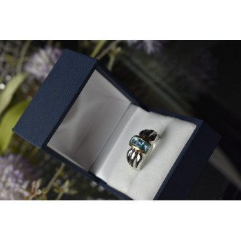 Sky Jewelry Серебряное кольцо 925 пробы с голубой Шпинелью