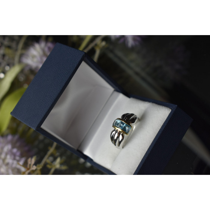 Sky Jewelry Серебряное кольцо 925 пробы с голубой Шпинелью