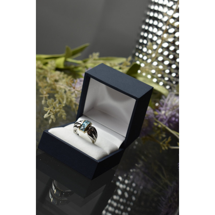 Sky Jewelry Серебряное кольцо 925 пробы с голубой Шпинелью