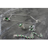 Sky Jewelry Серебряный набор с Зелеными Фианитами *Имитация Изумруда