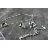 Sky Jewelry Серебряный набор с Зелеными Фианитами *Имитация Изумруда