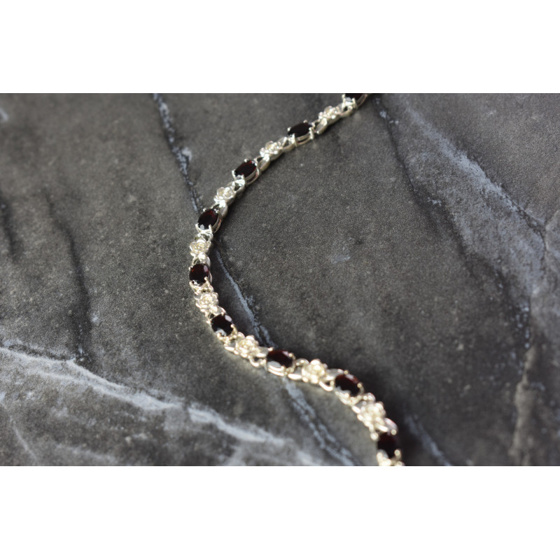 Sky Jewelry Серебряный браслет 925 пробы с Гранатом