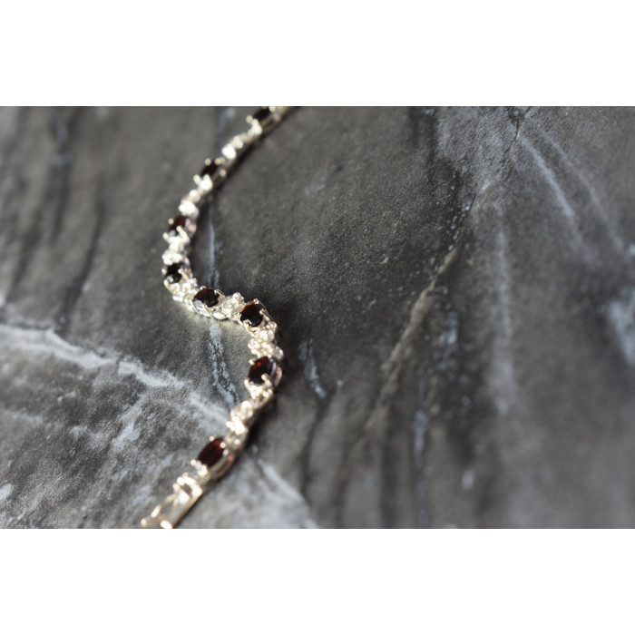Sky Jewelry Серебряный браслет 925 пробы с Гранатом