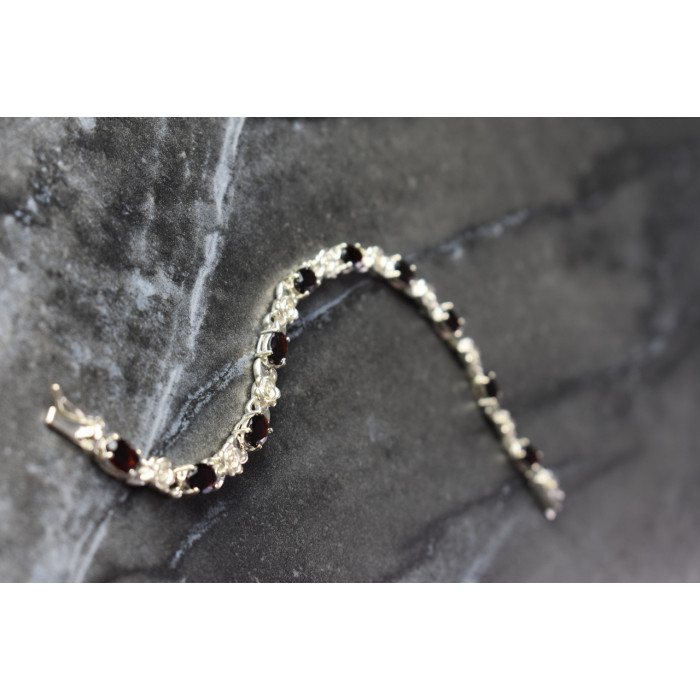 Sky Jewelry Серебряный браслет 925 пробы с Гранатом
