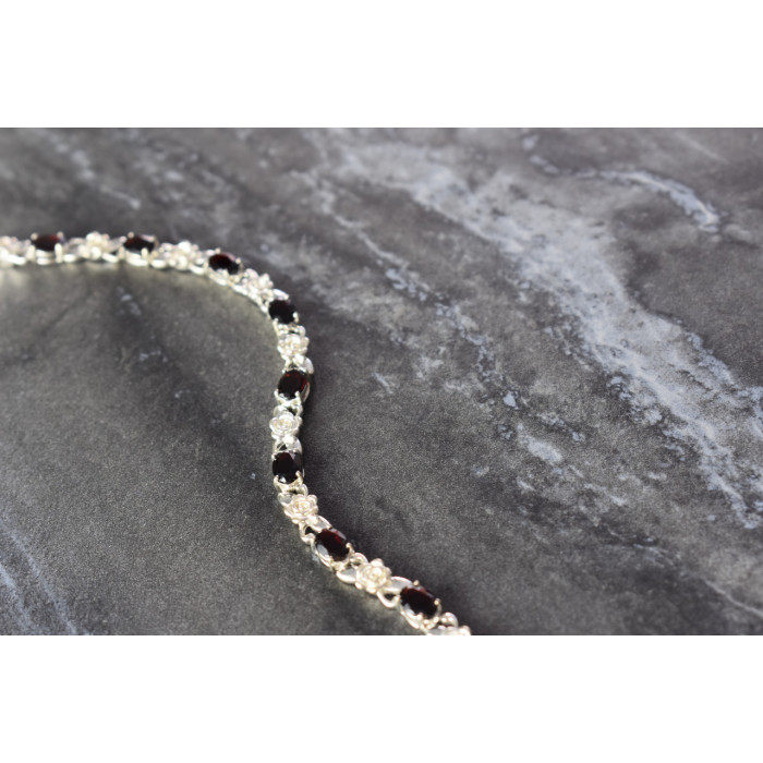 Sky Jewelry Серебряный браслет 925 пробы с Гранатом