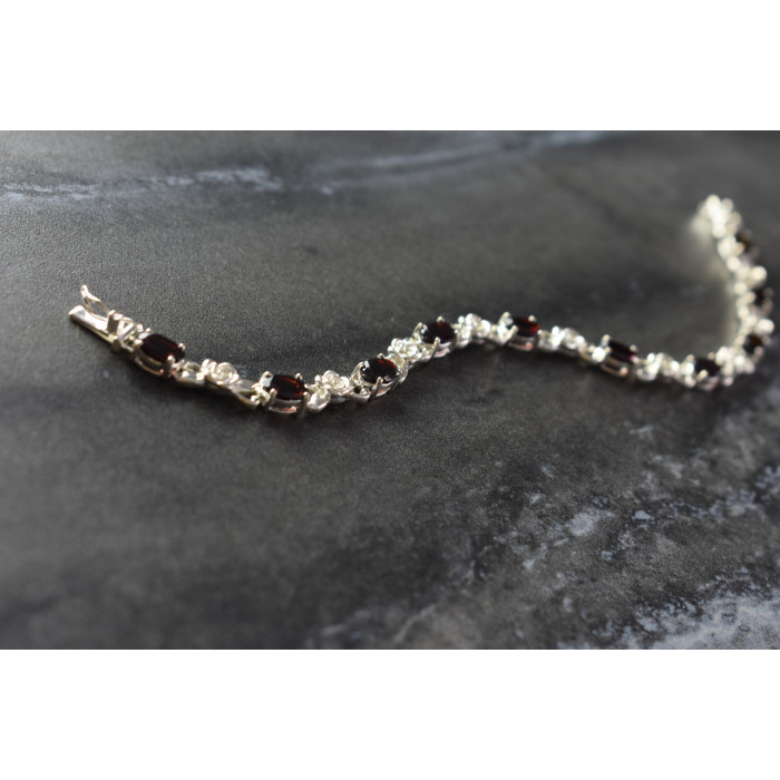 Sky Jewelry Серебряный браслет 925 пробы с Гранатом