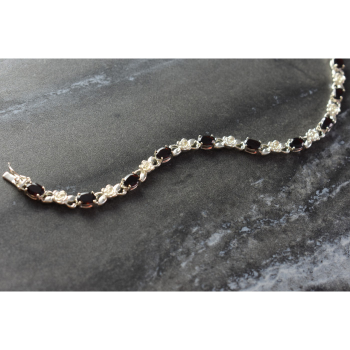 Sky Jewelry Серебряный браслет 925 пробы с Гранатом