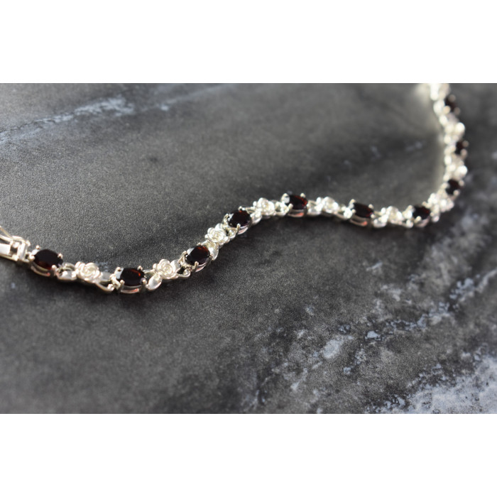 Sky Jewelry Серебряный браслет 925 пробы с Гранатом