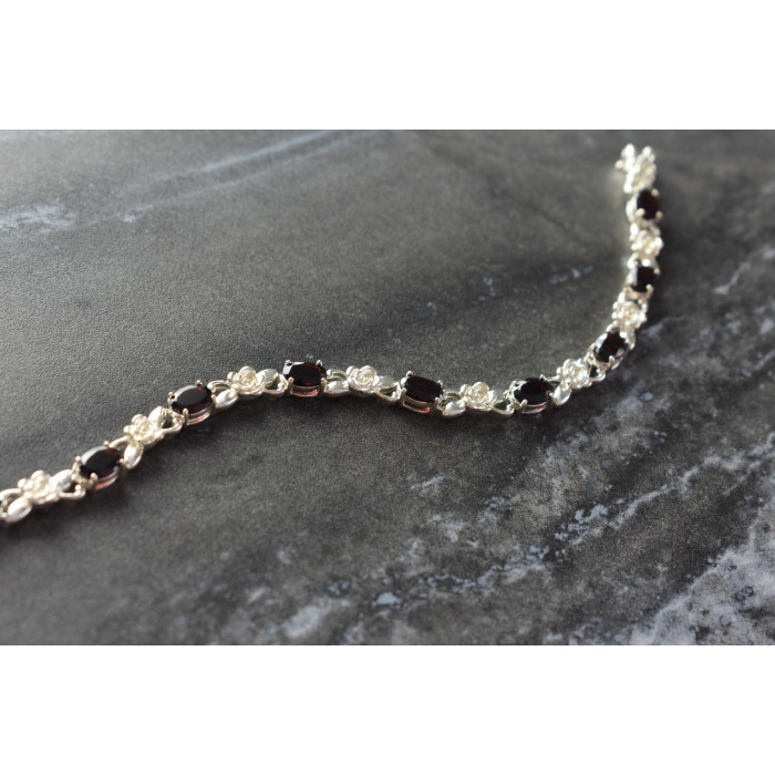 Sky Jewelry Серебряный браслет 925 пробы с Гранатом