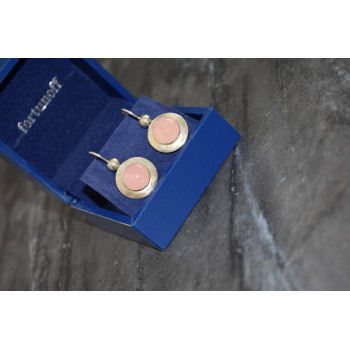 Sky Jewelry Серебряные серьги с Розовым Кварцем