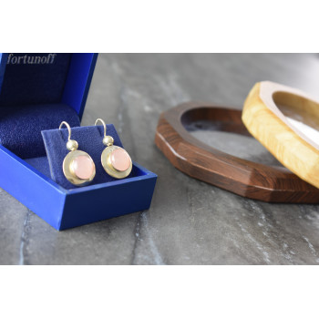 Sky Jewelry Серебряные серьги с Розовым Кварцем