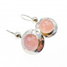 Sky Jewelry Серебряные серьги с Розовым Кварцем