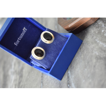 Sky Jewelry Классические Серебряные Серьги 925 пробы с Черным Нефритом