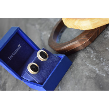 Sky Jewelry Классические Серебряные Серьги 925 пробы с Черным Нефритом