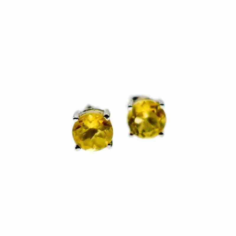 Sky Jewelry Серебряные серьги-гвоздики 925 пробы с Цитрином