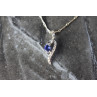 Sky Jewelry Серебряная цепочка с кулоном London Blue Топаз и Белый Топаз