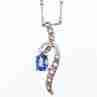 Sky Jewelry Серебряная цепочка с кулоном London Blue Топаз и Белый Топаз