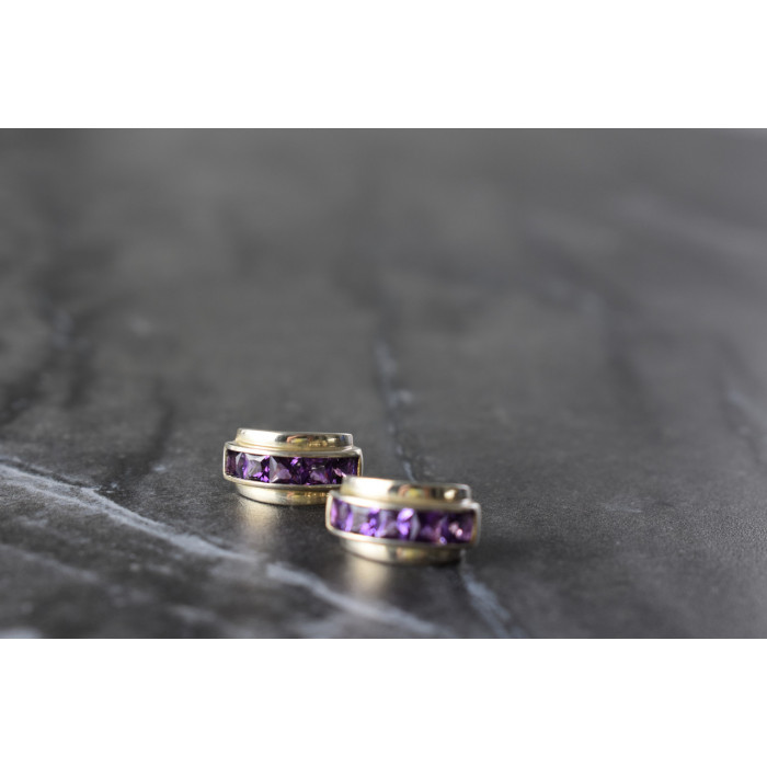 Sky Jewelry Серебряные серьги 925 пробы с Фиолетовым Турмалином