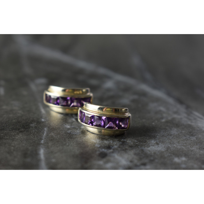 Sky Jewelry Серебряные серьги 925 пробы с Фиолетовым Турмалином