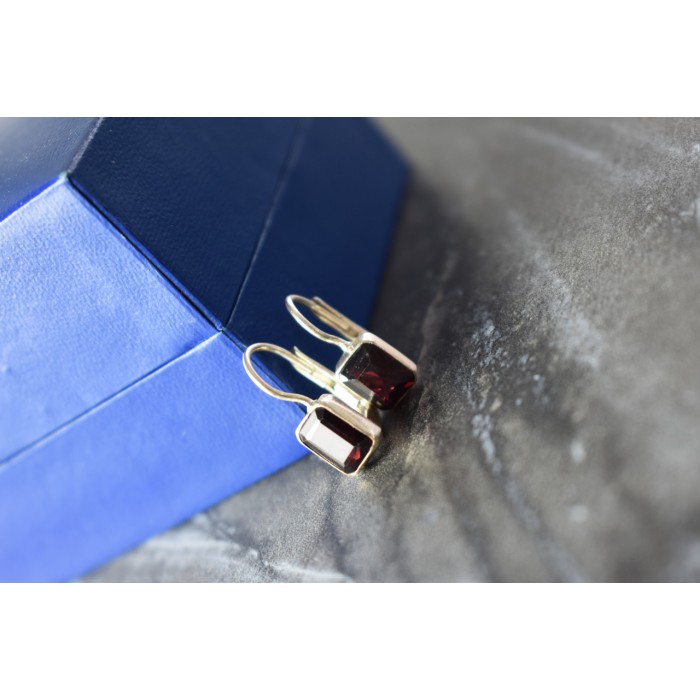 Sky Jewelry Серебряные серьги с Альмандином 925 проба