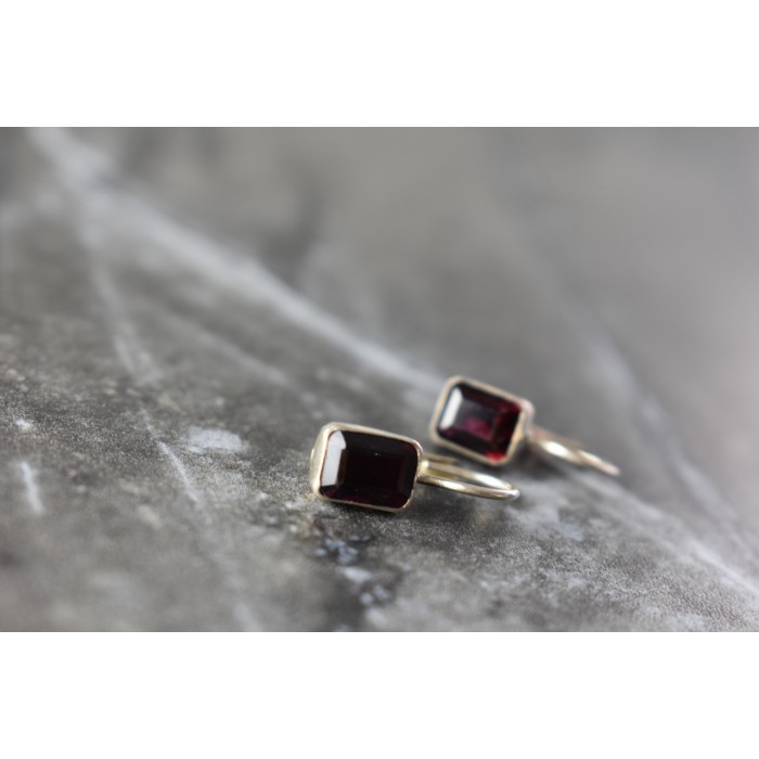 Sky Jewelry Серебряные серьги с Альмандином 925 проба