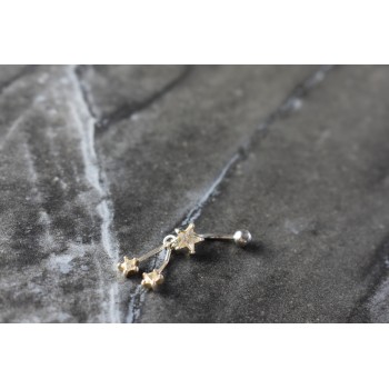 Sky Jewelry Серебряная сережка для пирсинга в пупок с фианитами