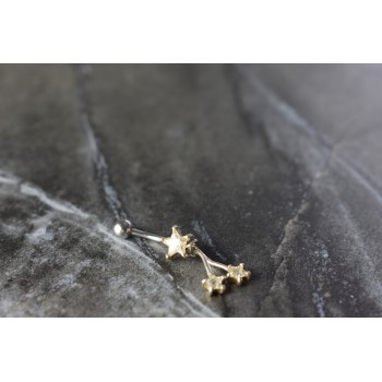 Sky Jewelry Серебряная сережка для пирсинга в пупок с фианитами