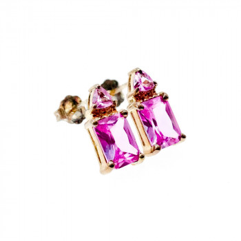 Sky Jewelry Серебряные серьги с Розовым Топазом 925 проба