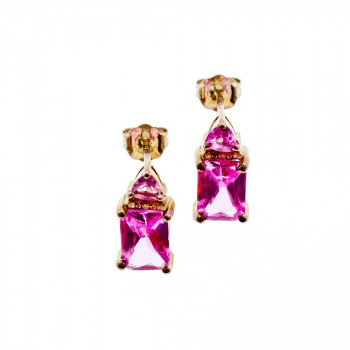 Sky Jewelry Серебряные серьги с Розовым Топазом 925 проба