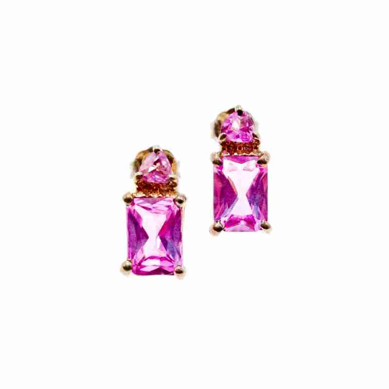 Sky Jewelry Серебряные серьги с Розовым Топазом 925 проба
