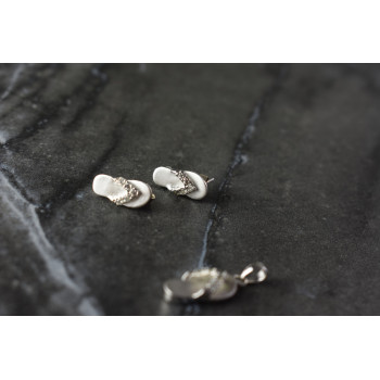 Sky Jewelry Летний Серебряный Комплект с фианитами *Шлепки