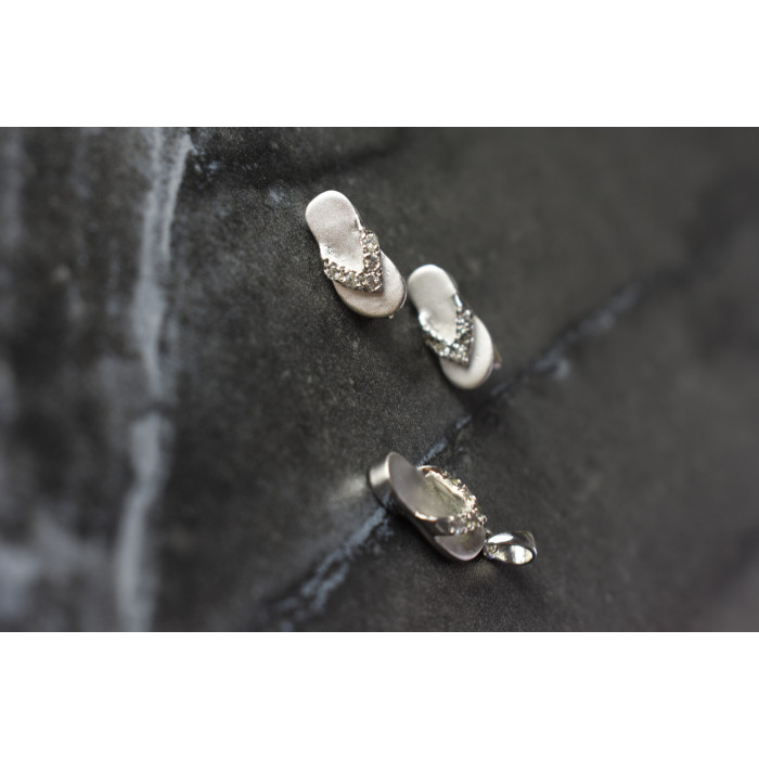 Sky Jewelry Летний Серебряный Комплект с фианитами *Шлепки