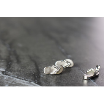 Sky Jewelry Летний Серебряный Комплект с фианитами *Шлепки