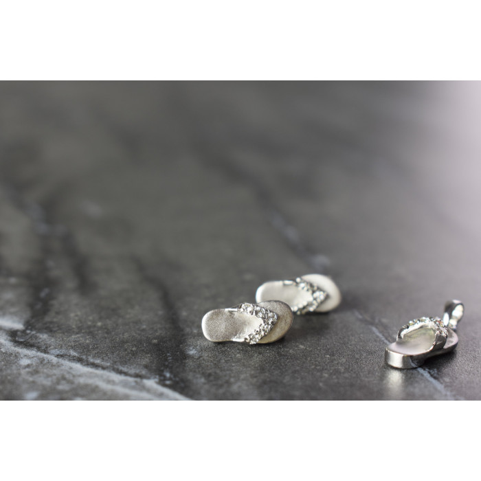 Sky Jewelry Летний Серебряный Комплект с фианитами *Шлепки