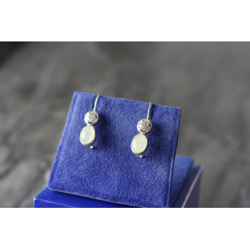 Sky Jewelry Серебряные серьги 925 пробы с Жадеитом